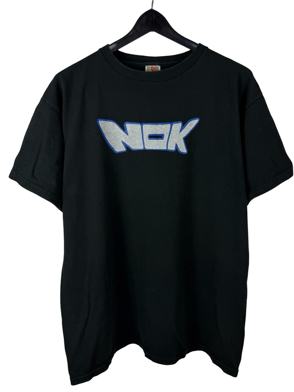 Vintage 2000s NOK Grunge Rock Band Parody Logo Black Graphic Shirt Size XL